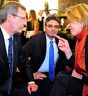 Anke Glenz mit Christian Wulff und Dieter Salomon